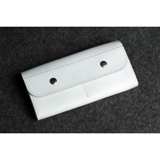 Кожаный кошелек "Двойной" белый кайзер