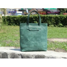 Жіноча шкіряна сумка "Ж - вертикальна" зелена