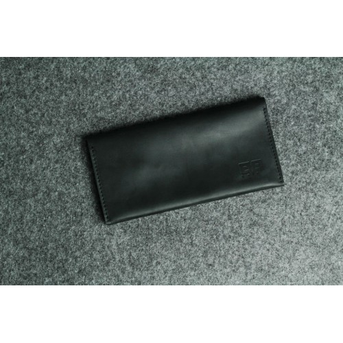 Чоловічий шкіряний гаманець "Тревел-міні" чорний