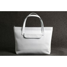Женская кожаная сумка "Же - горизонтал" белая кайзер