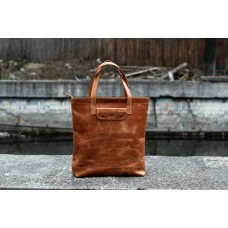 Жіноча шкіряна сумка "Ж - вертикальна" світло-руда