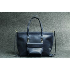 Женская кожаная сумка "Лиса" синяя