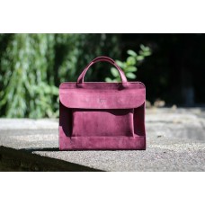 Шкіряна сумка-портфель "Карабас" бордовий