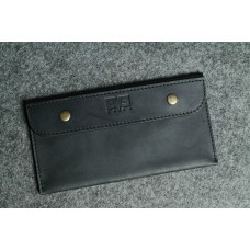 Шкіряний гаманець "Конверт" чорний