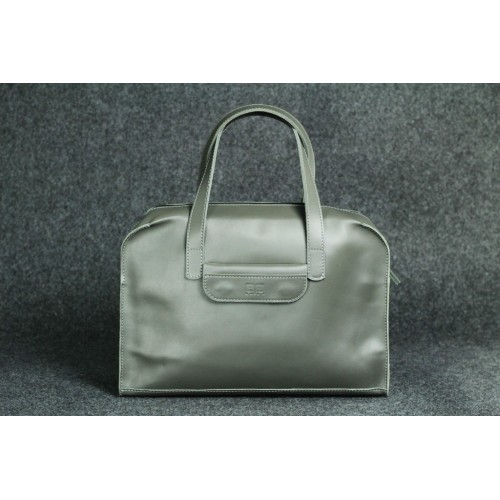 Жіноча шкіряна сумка "Таксі" сіра