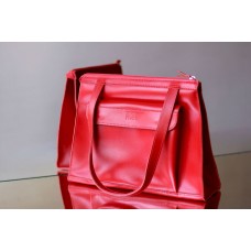 Женская кожаная сумка "Ушки" красная кайзер