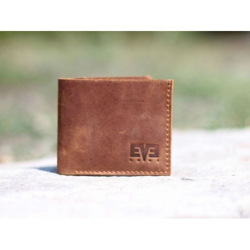 Мужской кожаный кошелек "Микро" темно-рыжий