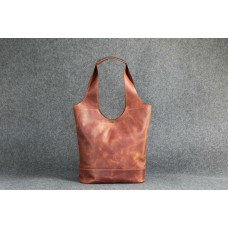 Шкіряна жіноча сумка "Пакет S Up" темно-руда