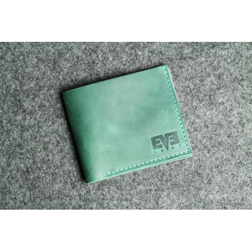 Чоловічий шкіряний гаманець "Мікро" зелений