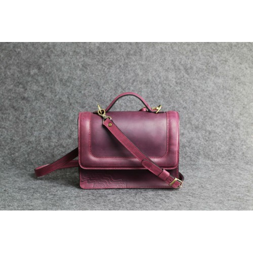 Жіноча шкіряна сумка "Тами" бордова