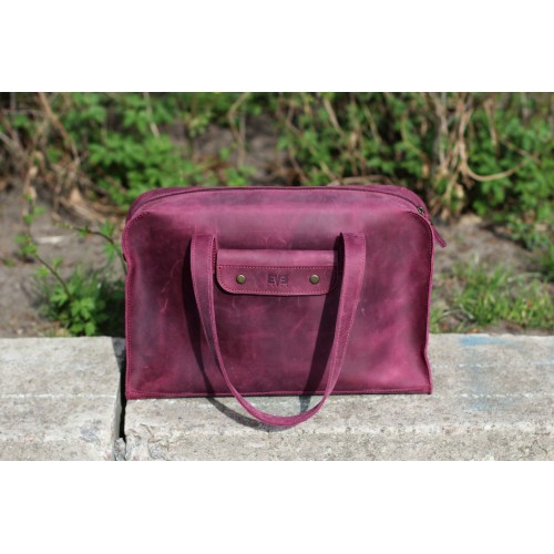 Жіноча шкіряна сумка "Таксі" бордова