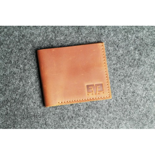 Чоловічий шкіряний гаманець "Мікро" світло-рудий