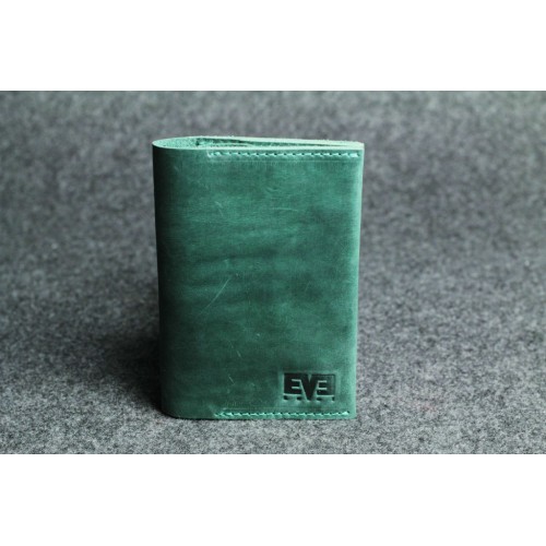 Кожаная обложка для паспорта "Паспарту" зеленая