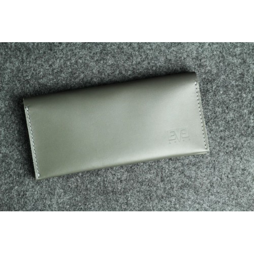 Чоловічий шкіряний гаманець "Тревел-міні" сірий