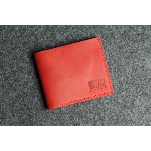 Чоловічий шкіряний гаманець "Мікро" червоний