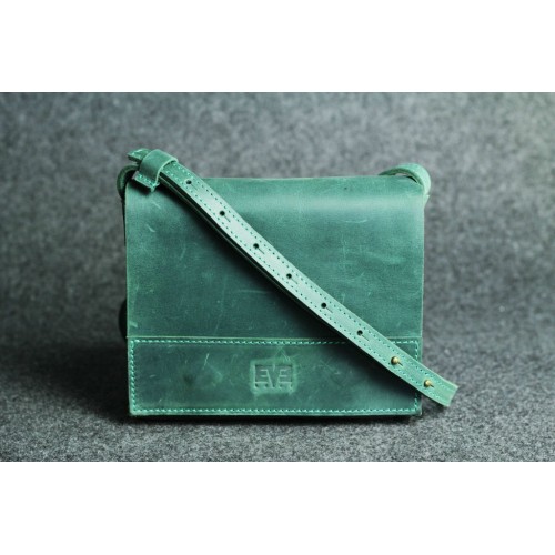 Жіноча шкіряна сумка "Вінтаж" зелена