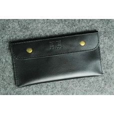 Шкіряний гаманець "Конверт" чорний