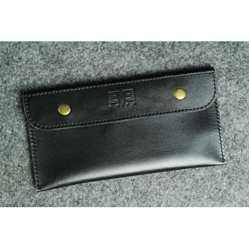 Шкіряний гаманець "Конверт" чорний