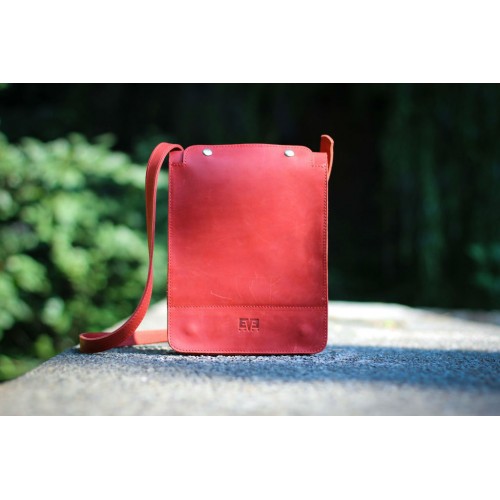 Чоловіча шкіряна сумка "Планшетник - М" червона