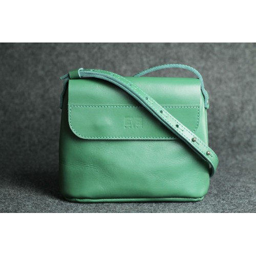 Шкіряна сумка "Крапля" зелена