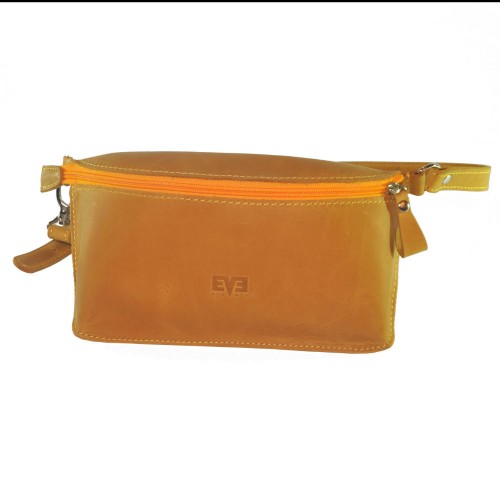 Поясна шкіряна сумка LEVEL Виноград Crazy Horse жовта