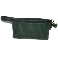 Поясная кожаная сумка LEVEL Виноград Crazy Horse зеленая