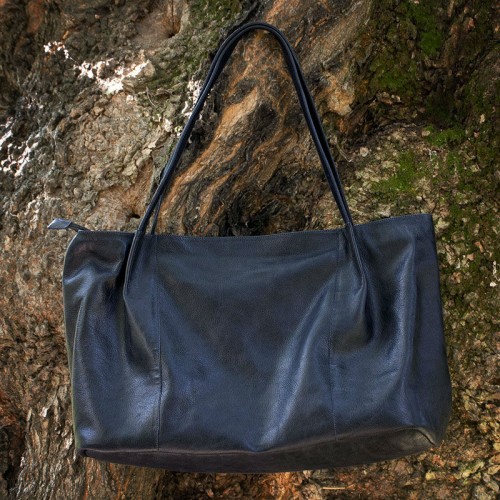 Сумка женская кожаная 90003 синяя