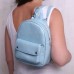 Женский кожаный рюкзак 91781 голубая