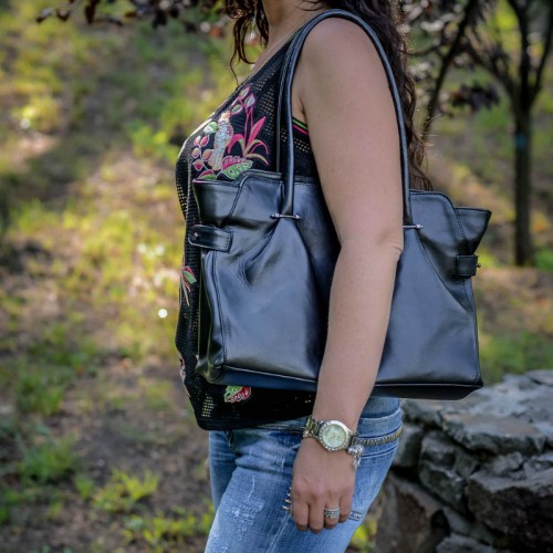 Сумка жіноча шкіряна 91938 чорна