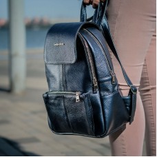 Жіночий шкіряний рюкзак 91969 синя