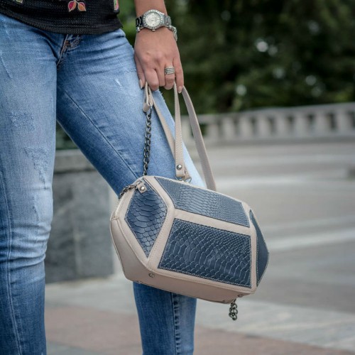 Сумка жіноча шкіряна 91886 різнокольорова