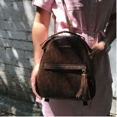 Жіночий шкіряний рюкзак 91859 коричнева