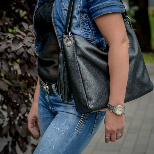 Сумка жіноча шкіряна 91899 чорна