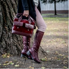 Сумка жіноча шкіряна 91991 бордова