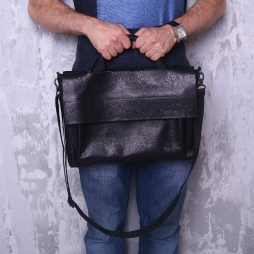 Шкіряний портфель 91777 чорна