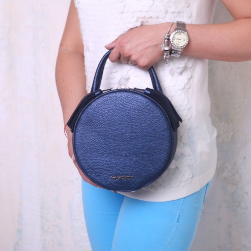 Сумка женская кожаная 91809 синяя