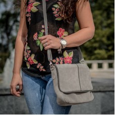 Сумка жіноча замшева 91928 сіра