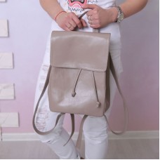 Жіночий шкіряний рюкзак 91740 бежева