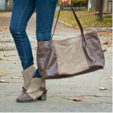 Сумка женская кожаная 90007 бежевая