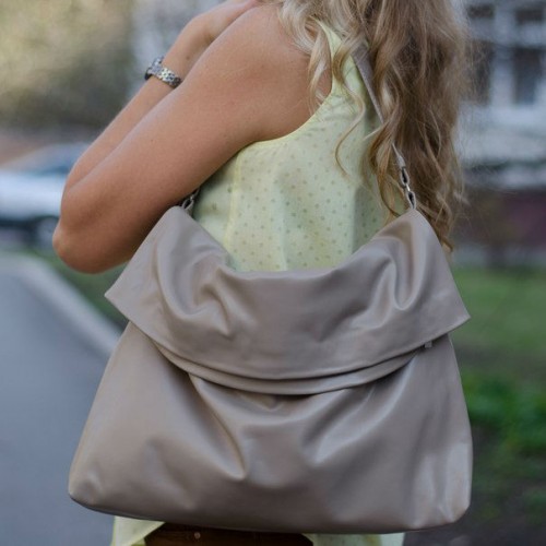 Сумка женская кожаная 91116 бежевая