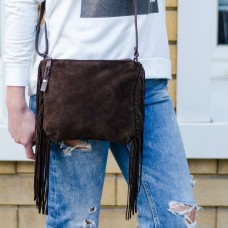 Сумка жіноча замшева 91169 коричнева