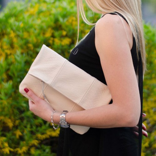 Сумка женская кожаная 91209 бежевая