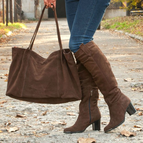 Сумка жіноча замшева 90010 коричнева