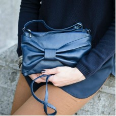 Сумка жіноча шкіряна э91021 синя
