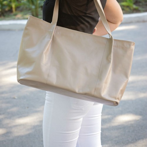 Сумка женская кожаная 90177 бежевая