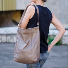 Сумка женская кожаная 91266 бежевая