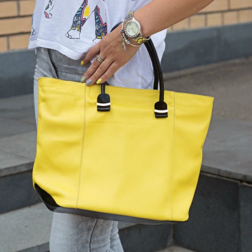 Сумка женская кожаная 90163 желтая