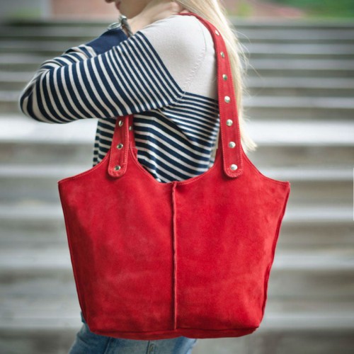 Сумка жіноча замшева 91126 червона