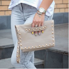 Сумка женская кожаная 90165 бежевая