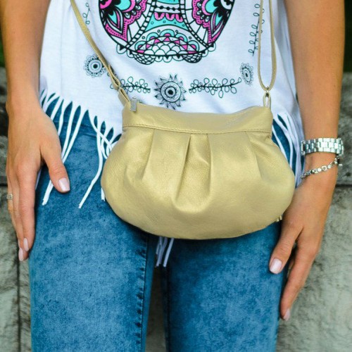 Сумка женская кожаная 91243 золотая